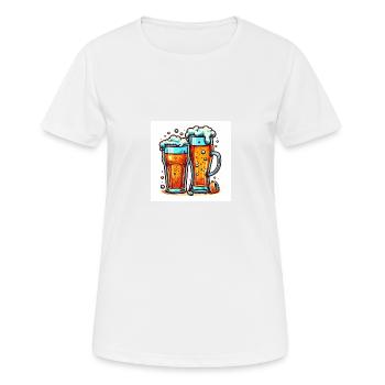 Beer glass - Women's Breathable T-Shirt - white - Front - AI Model Female 172 dark (172cm)