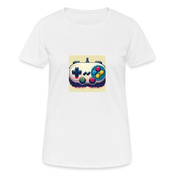 Retro Gamepad in Risographie - Frauen T-Shirt atmungsaktiv - Weiß - Vorne - AI Model Female 172 dark (172cm)
