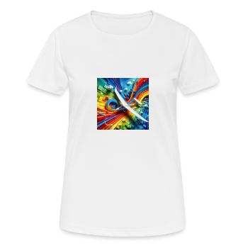 Maquette d’avion sur fond coloré - T-shirt respirant Femme - blanc - Devant - AI Model Female 172 dark (172cm)