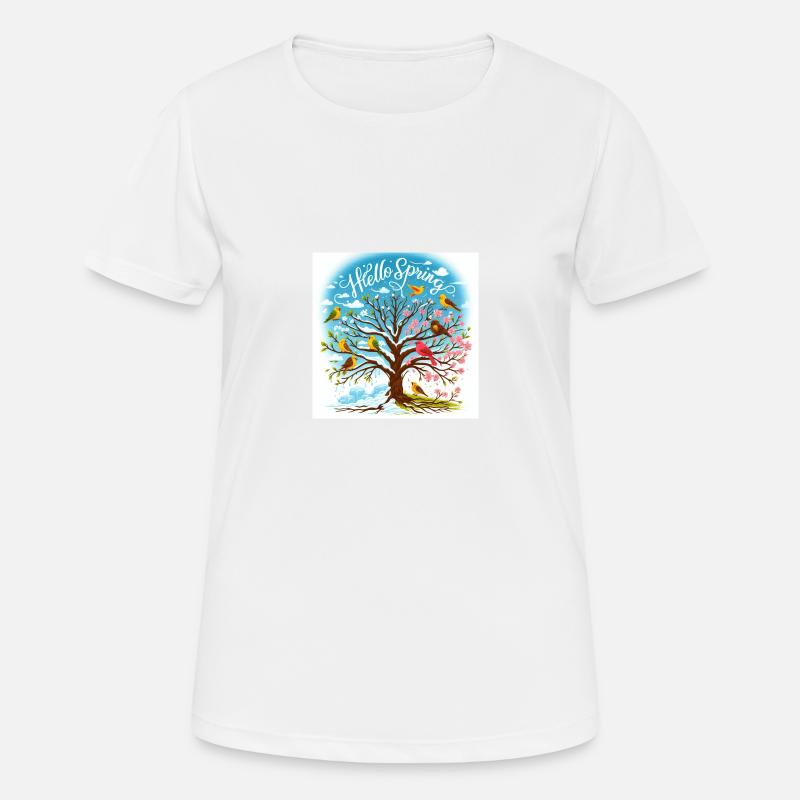 Hello Spring - Women's Breathable T-Shirt - white