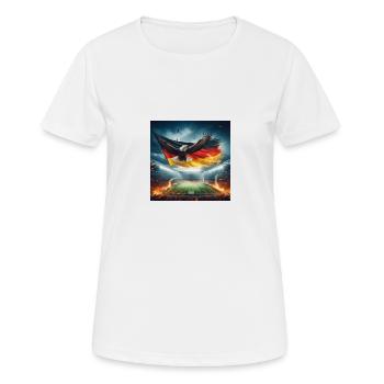 German eagle in the football stadium - Women's Breathable T-Shirt - white - Front - AI Model Female 172 dark (172cm)