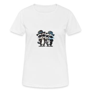 Blues Raccones - Frauen T-Shirt atmungsaktiv - Weiß - Vorne - AI Model Female 172 dark (172cm)
