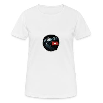 Schweizer Flagge - Frauen T-Shirt atmungsaktiv - Weiß - Vorne - AI Model Female 172 dark (172cm)