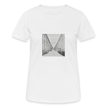 Minimalistischer Blick auf die Menschen - Frauen T-Shirt atmungsaktiv - Weiß - Vorne - AI Model Female 172 dark (172cm)