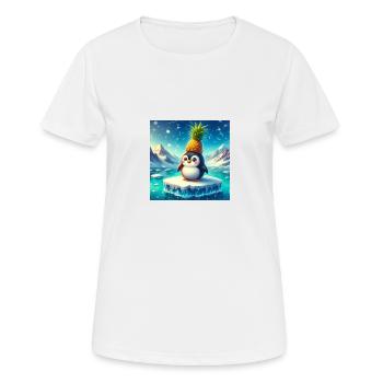 Süßer Pinguin mit Ananas auf Eisscholle - Frauen T-Shirt atmungsaktiv - Weiß - Vorne - AI Model Female 172 dark (172cm)