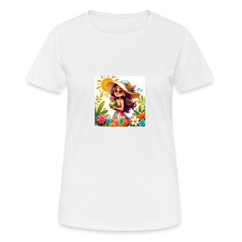 predictions 290385 result 575695 - T-shirt respirant Femme - blanc - Devant - AI Model Female 172 dark (172cm)