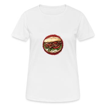 Herzhafter Döner mit frischen Zutaten - Frauen T-Shirt atmungsaktiv - Weiß - Vorne - AI Model Female 172 dark (172cm)