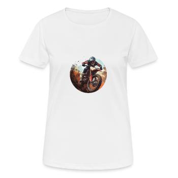 Faites l’expérience d’une liberté illimitée en motocross - T-shirt respirant Femme - blanc - Devant - AI Model Female 172 dark (172cm)
