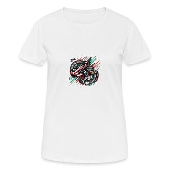 Karting Motorsport - Frauen T-Shirt atmungsaktiv - Weiß - Vorne - AI Model Female 172 dark (172cm)