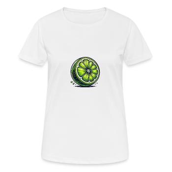 Citron vert artistique – Illustration fruitée - T-shirt respirant Femme - blanc - Devant - AI Model Female 172 dark (172cm)