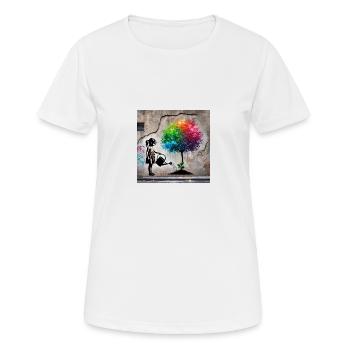 Kein Banksy - Wachstum im Beton - Frauen T-Shirt atmungsaktiv - Weiß - Vorne - AI Model Female 172 dark (172cm)