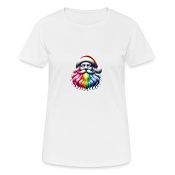 🎅✨ Magischer Regenbogen-Weihnachtsmann ✨🎅 - Frauen T-Shirt atmungsaktiv - Weiß - Vorne - AI Model Female 172 dark (172cm)