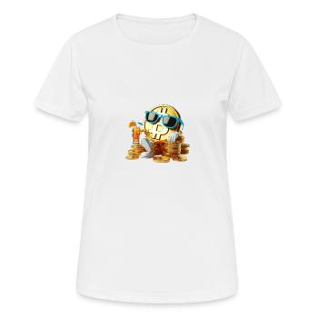Refroidir le bitcoin - T-shirt respirant Femme - blanc - Devant - AI Model Female 172 dark (172cm)