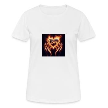 Amour Coeur Mains - T-shirt respirant Femme - blanc - Devant - AI Model Female 172 dark (172cm)