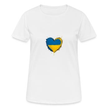 Ukraine Heart - Women's Breathable T-Shirt - white - Front - AI Model Female 172 dark (172cm)