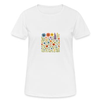 Fleur de Blumen - T-shirt respirant Femme - blanc - Devant - AI Model Female 172 dark (172cm)