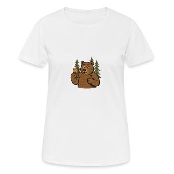 A bear takes a selfie of itself - Women's Breathable T-Shirt - white - Front - AI Model Female 172 dark (172cm)