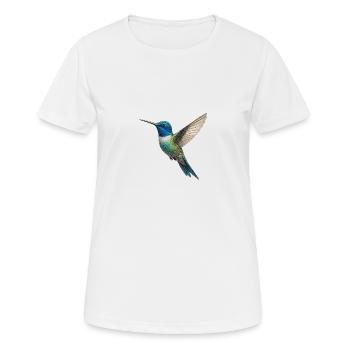 Kolibri – Leichtigkeit in Farben - Frauen T-Shirt atmungsaktiv - Weiß - Vorne - AI Model Female 172 dark (172cm)