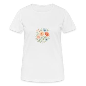 Blütentraum – nostalgique et tendre - T-shirt respirant Femme - blanc - Devant - AI Model Female 172 dark (172cm)