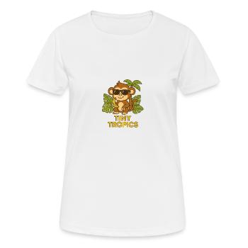 Minuscules tropiques – Singe - T-shirt respirant Femme - blanc - Devant - AI Model Female 172 dark (172cm)