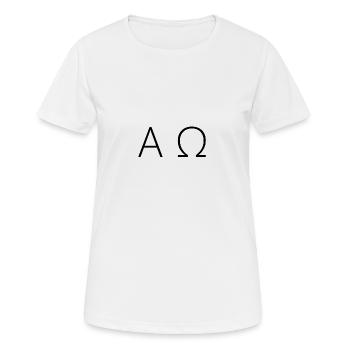 Alpha und Omega - Frauen T-Shirt atmungsaktiv - Weiß - Vorne - AI Model Female 172 dark (172cm)