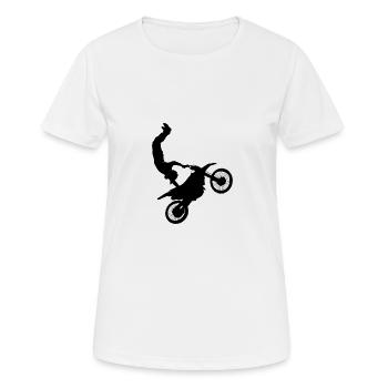 cascadeur conducteur Motocross - T-shirt respirant Femme - blanc - Devant - AI Model Female 172 dark (172cm)