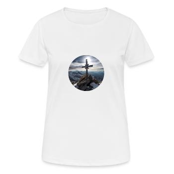 Croix du sommet - T-shirt respirant Femme - blanc - Devant - AI Model Female 172 dark (172cm)