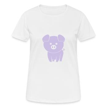 Niedliches kleines Schweinchen - Frauen T-Shirt atmungsaktiv - Weiß - Vorne - AI Model Female 172 dark (172cm)