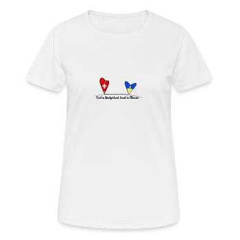 Pieds en Suisse, cœur en Ukraine - T-shirt respirant Femme - blanc - Devant - AI Model Female 172 dark (172cm)