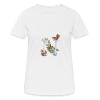 Eichhörnchen Anfangsbuchstabe N - Frauen T-Shirt atmungsaktiv - Weiß - Vorne - AI Model Female 172 dark (172cm)