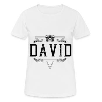 David Name - Frauen T-Shirt atmungsaktiv - Weiß - Vorne - AI Model Female 172 dark (172cm)