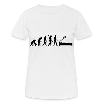 Schlafen - Frauen T-Shirt atmungsaktiv - Weiß - Vorne - AI Model Female 172 dark (172cm)