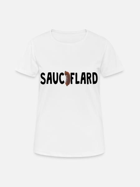 sauciflard saucisson mot 1202 - T-shirt respirant Femme - blanc