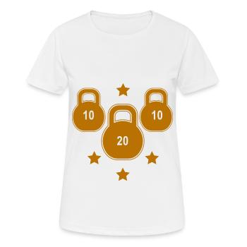 Musculation - Haltérophilie - Fitness - Entraînement - T-shirt respirant Femme - blanc - Devant - AI Model Female 172 dark (172cm)