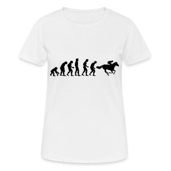 horse racing evolution - Women's Breathable T-Shirt - white - Front - AI Model Female 172 dark (172cm)