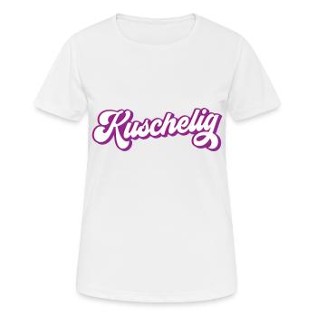 kuschelig | Farben änderbar - Frauen T-Shirt atmungsaktiv - Weiß - Vorne - AI Model Female 172 dark (172cm)