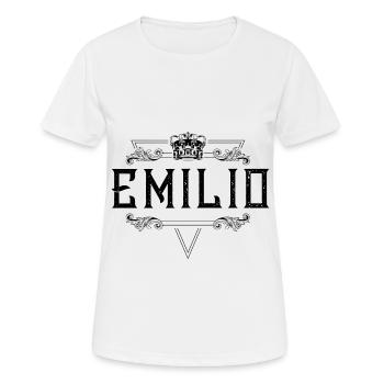 Emilio Name - Frauen T-Shirt atmungsaktiv - Weiß - Vorne - AI Model Female 172 dark (172cm)