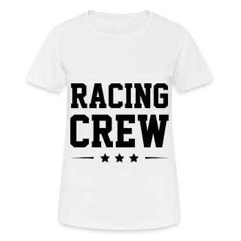 Racing Crew - Frauen T-Shirt atmungsaktiv - Weiß - Vorne - AI Model Female 172 dark (172cm)