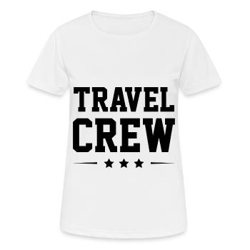 Travel Crew - Frauen T-Shirt atmungsaktiv - Weiß - Vorne - AI Model Female 172 dark (172cm)