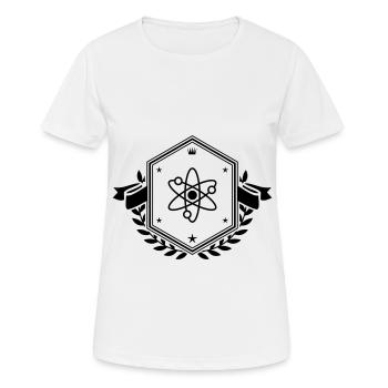 Atom Wappen - Frauen T-Shirt atmungsaktiv - Weiß - Vorne - AI Model Female 172 dark (172cm)