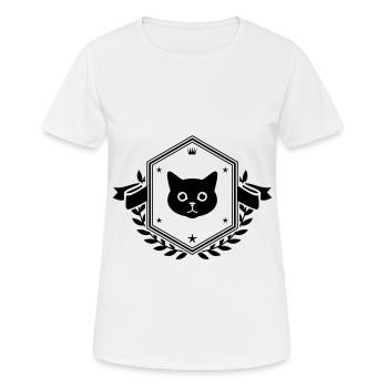 Armoiries de la tête de chat - T-shirt respirant Femme - blanc - Devant - AI Model Female 172 dark (172cm)