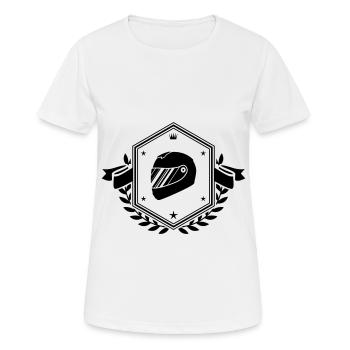 Racing driver helm racing crest - Women's Breathable T-Shirt - white - Front - AI Model Female 172 dark (172cm)