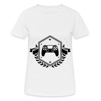 Manette de crête de jeu - T-shirt respirant Femme - blanc - Devant - AI Model Female 172 dark (172cm)