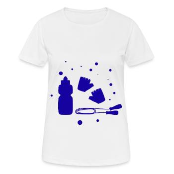 Musculation - Haltérophilie - Fitness - Entraînement - T-shirt respirant Femme - blanc - Devant - AI Model Female 172 dark (172cm)