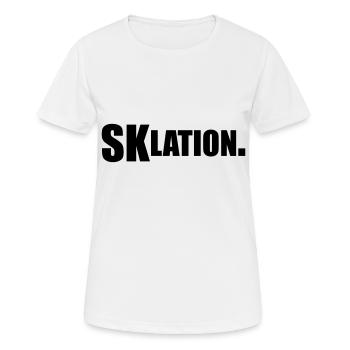 Eskalation SKlation sklation | Farbe änderbar - Frauen T-Shirt atmungsaktiv - Weiß - Vorne - AI Model Female 172 dark (172cm)