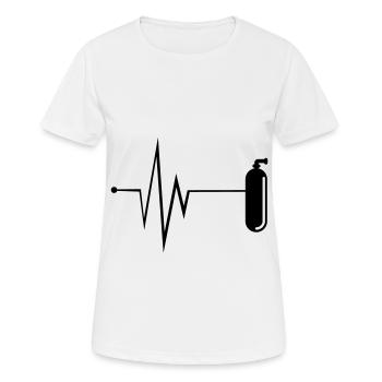 Sauerstoff Tauchen Puls - Frauen T-Shirt atmungsaktiv - Weiß - Vorne - AI Model Female 172 dark (172cm)