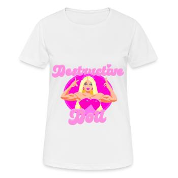 Fitnessstudio BADDIE Puppe - Frauen T-Shirt atmungsaktiv - Weiß - Vorne - AI Model Female 172 dark (172cm)