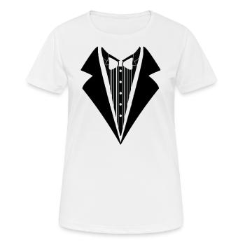 smoking noir - T-shirt respirant Femme - blanc - Devant - AI Model Female 172 dark (172cm)