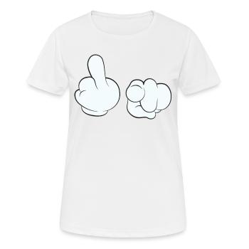 Fick dich Stinkefinger Mittelfinger - Frauen T-Shirt atmungsaktiv - Weiß - Vorne - AI Model Female 172 dark (172cm)