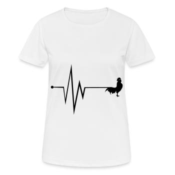 Hahn Puls - Frauen T-Shirt atmungsaktiv - Weiß - Vorne - AI Model Female 172 dark (172cm)